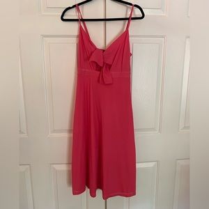 Forever 21 Pink Midi Tie Front Dress Size Small